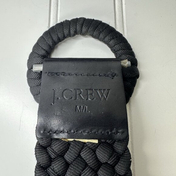 J.Crew Woven Belt Women’s Large Black Braided 2010 Y2K Casual Adjustable - Picture 5 of 7
